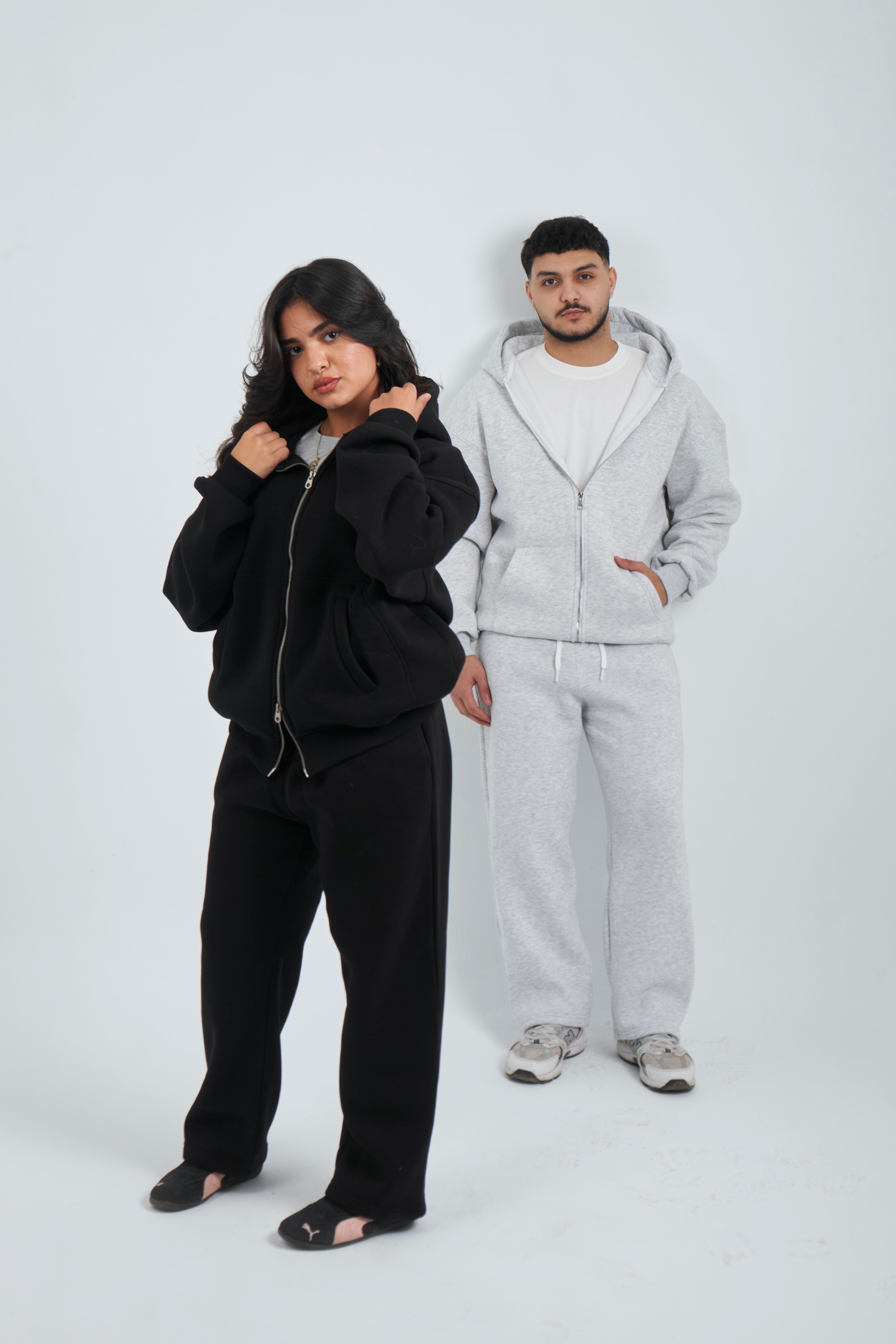 GRAY ZIP-UP BOXY FIT